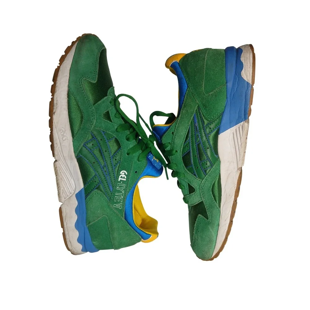 Asics Gel-Lyte V Mens 9.5 Green Blue Yellow Brazil H401N Suede Sneakers